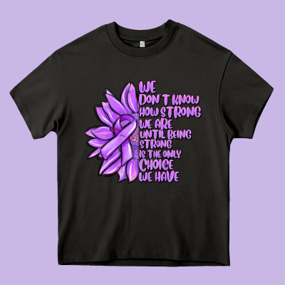 Purple Pancreatic Cancer Sunflower And Cancer Ribb Heavy Core Tee Designed By Maliassmallbusiness