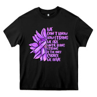 Black purple pancreatic cancer sunflower and cancer ribb Heavy Core Tee - MaliasSmallBusiness