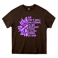 Chocolate Brown purple pancreatic cancer sunflower and cancer ribb Heavy Core Tee - MaliasSmallBusiness