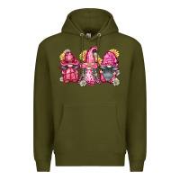 Army Green breast cancer gnomes Premium Hoodie - FaDigitalArtStudio