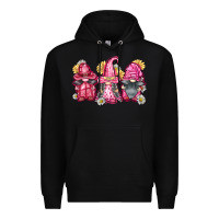Black breast cancer gnomes Premium Hoodie - FaDigitalArtStudio