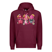 Burgundy breast cancer gnomes Premium Hoodie - FaDigitalArtStudio