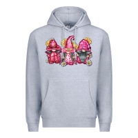 Heather Grey breast cancer gnomes Premium Hoodie - FaDigitalArtStudio