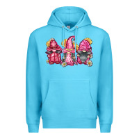 Ocean Blue breast cancer gnomes Premium Hoodie - FaDigitalArtStudio