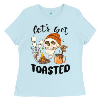 Baby Blue let's get toasted camping Ladies Tee - MaliasSmallBusiness