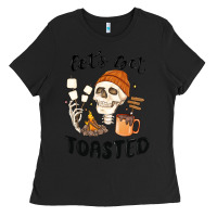 Black let's get toasted camping Ladies Tee - MaliasSmallBusiness