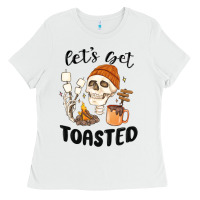 White let's get toasted camping Ladies Tee - MaliasSmallBusiness