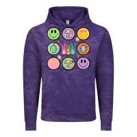Cloud Purple easter day smiley faces Vintage Hoodie - Artiststas
