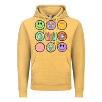 Vintage Mustard easter day smiley faces Vintage Hoodie - Artiststas