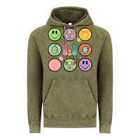 Vintage Olive easter day smiley faces Vintage Hoodie - Artiststas