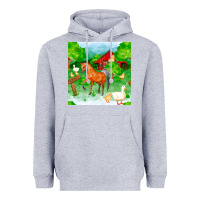 Heather Grey farm life seamless pattern Heavyweight Hoodie - FaDigitalArtStudio