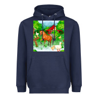 Navy farm life seamless pattern Heavyweight Hoodie - FaDigitalArtStudio