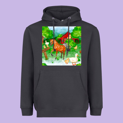 Farm Life Seamless Pattern Heavyweight Hoodie Designed By Fadigitalartstudio