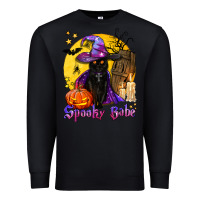 Black spooky babe black witch cat Premium Sweatshirt - BundleAndBundleShop