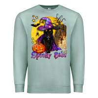 Seafoam spooky babe black witch cat Premium Sweatshirt - BundleAndBundleShop