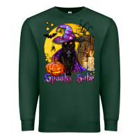 Sports Green spooky babe black witch cat Premium Sweatshirt - BundleAndBundleShop