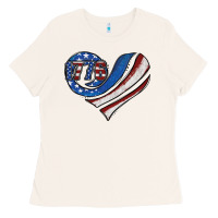 Bone american flag heart Ladies Tee - Jasminsmagicworld