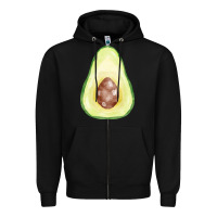 Black half avocado fa element Zipper Hoodie - FaDigitalArtStudio