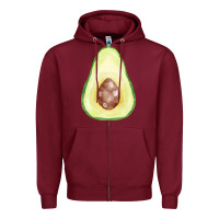 Burgundy half avocado fa element Zipper Hoodie - FaDigitalArtStudio