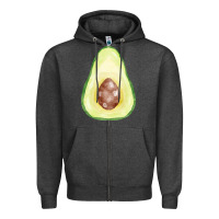 Charcoal Heather half avocado fa element Zipper Hoodie - FaDigitalArtStudio
