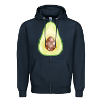 Navy half avocado fa element Zipper Hoodie - FaDigitalArtStudio