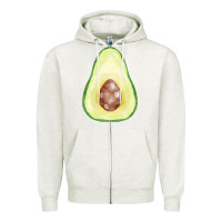 Oatmeal Heather half avocado fa element Zipper Hoodie - FaDigitalArtStudio