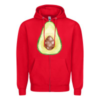 Red half avocado fa element Zipper Hoodie - FaDigitalArtStudio
