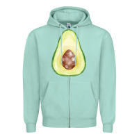 Seafoam half avocado fa element Zipper Hoodie - FaDigitalArtStudio