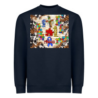 Navy faith puzzle ribbon Heavyweight Sweatshirt - TumblerDesignByShophia