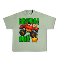 Oil Green birthday boy monster truck Urban Heavy Tee - Jasminsmagicworld