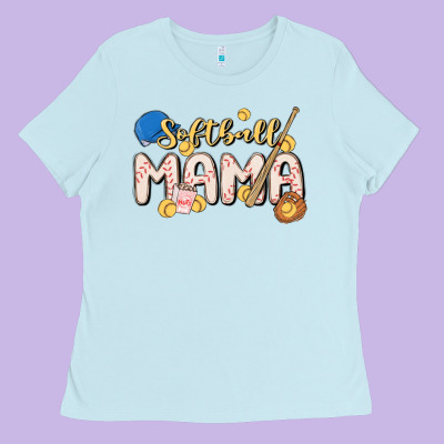 Softball Mama Ladies Tee Designed By Maliassmallbusiness
