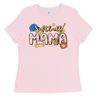 Bubblegum Pink softball MAMA Ladies Tee - MaliasSmallBusiness