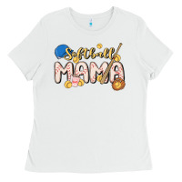 White softball MAMA Ladies Tee - MaliasSmallBusiness