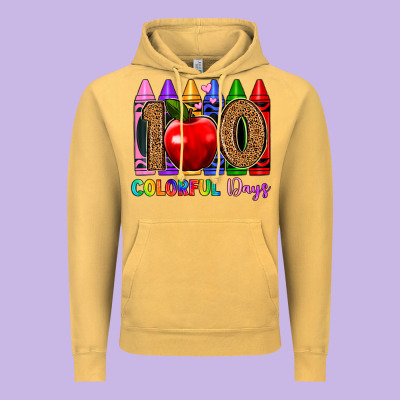 100 Colorful Day S Vintage Hoodie Designed By Artiststas