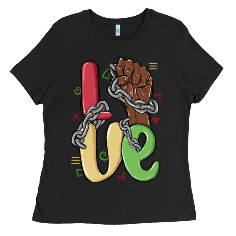 Love Juneteenth Ladies Tee by MaliasSmallBusiness | Teevron