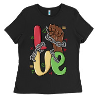 Black love juneteenth Ladies Tee - MaliasSmallBusiness