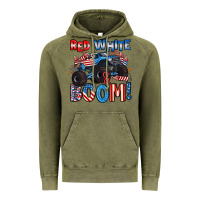 Vintage Olive red white and boom 4th of july Vintage Hoodie - Artiststas