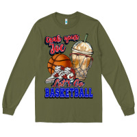 Army Green Grab your joe let's go Basketball Long Sleeve Tee - NancyCooperArtShop