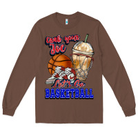 Chestnut Grab your joe let's go Basketball Long Sleeve Tee - NancyCooperArtShop