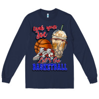 Navy Grab your joe let's go Basketball Long Sleeve Tee - NancyCooperArtShop