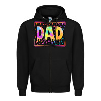 Black lgbtq tie dye dad Zipper Hoodie - OliviaCreatesArt
