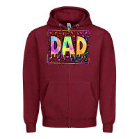 Burgundy lgbtq tie dye dad Zipper Hoodie - OliviaCreatesArt