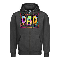 Charcoal Heather lgbtq tie dye dad Zipper Hoodie - OliviaCreatesArt