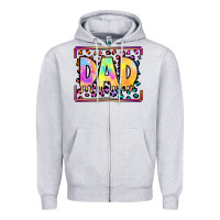 Heather Grey lgbtq tie dye dad Zipper Hoodie - OliviaCreatesArt