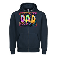 Navy lgbtq tie dye dad Zipper Hoodie - OliviaCreatesArt