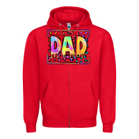 Red lgbtq tie dye dad Zipper Hoodie - OliviaCreatesArt