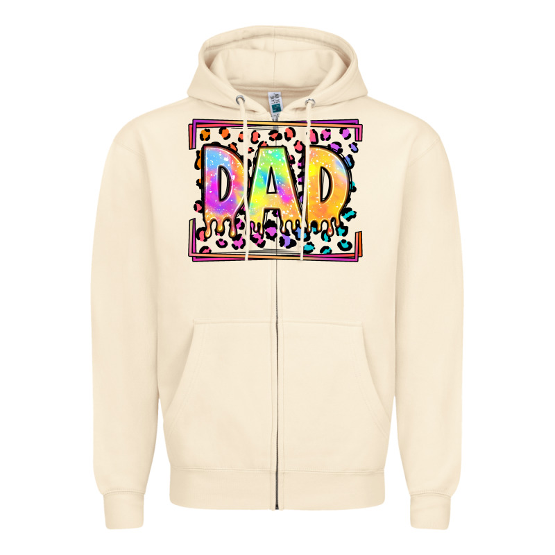 Lgbtq Tie Dye Dad Zipper Hoodie by OliviaCreatesArt | Teevron