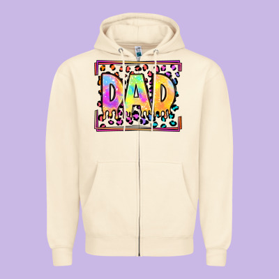 Lgbtq Tie Dye Dad Zipper Hoodie Designed By Oliviacreatesart
