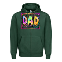 Sports Green lgbtq tie dye dad Zipper Hoodie - OliviaCreatesArt