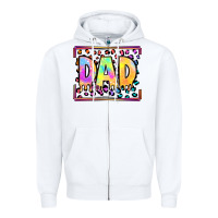 White lgbtq tie dye dad Zipper Hoodie - OliviaCreatesArt